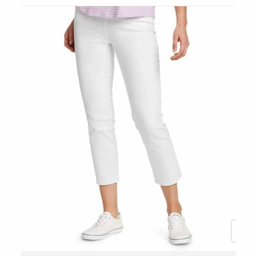 NEW EDDIE BAUER authentic voyager crop high rise jeans in white